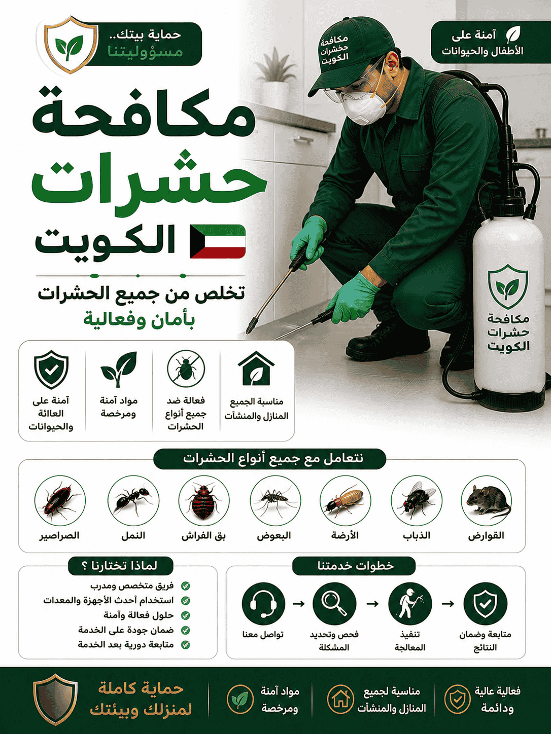 شركة مكافحة حشرات الكويت | تخلص من الحشرات بأمان وفعالية